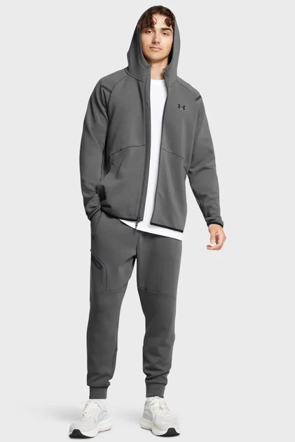 Чоловіче сіре худі UA Unstoppable Flc FZ HD EU Under Armour 3XL 1389352-025 - Фото 2 Чоловіче сіре худі UA Unstoppable Flc FZ HD EU Under Armour 3XL 1389352-025 - зображення 2