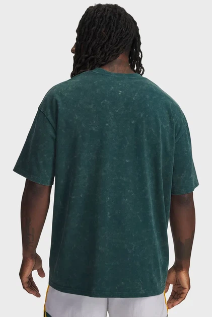 Чоловіча темно-зелена футболка UA M HW OS LOGO WASH SS Under Armour L 1389147-919 - Фото 3 Чоловіча темно-зелена футболка UA M HW OS LOGO WASH SS Under Armour L 1389147-919 - изображение 3