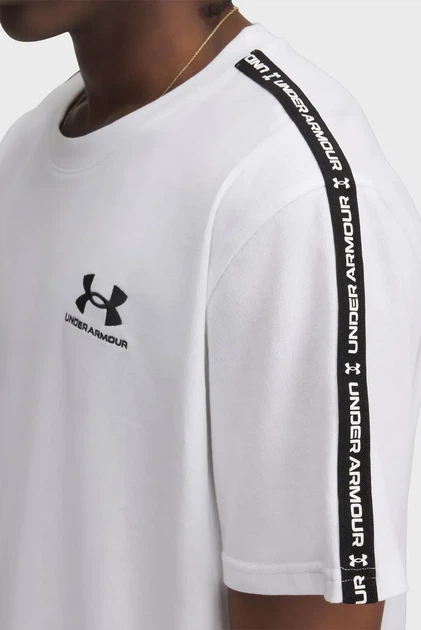 Чоловіча біла футболка UA Icon HWT Tee Taping Under Armour L 1390300-100 - изображение 3