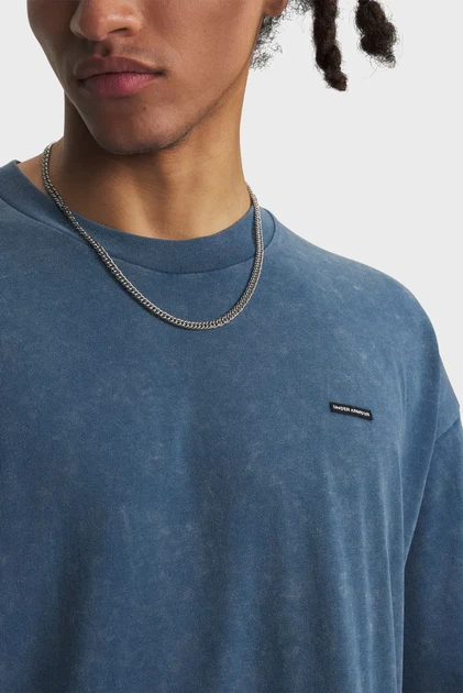 Чоловіча синя футболка UA M HW OS LOGO WASH SS-BLU Under Armour L 1389147-498 - изображение 2