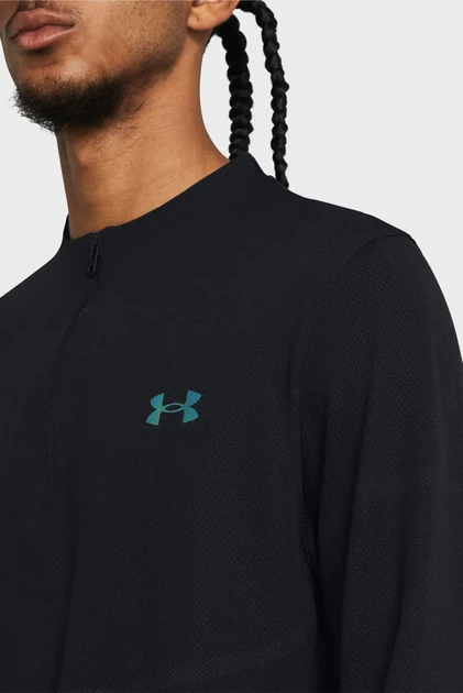 Чоловіча чорна спортивна кофта Vanish Elite Seamless 1/4 Zp Under Armour M 1382798-001 - Фото 3 Чоловіча чорна спортивна кофта Vanish Elite Seamless 1/4 Zp Under Armour M 1382798-001 - изображение 3