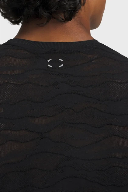 Чоловічий чорний лонгслів UA Halo Jacquard LS-BLK Under Armour S 6011055-008 - зображення 2
