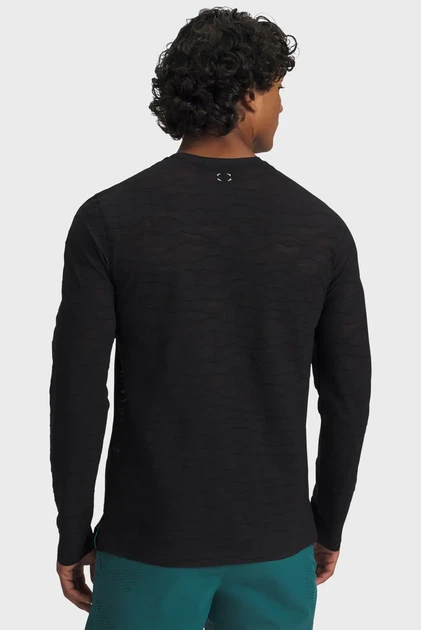 Чоловічий чорний лонгслів UA Halo Jacquard LS-BLK Under Armour S 6011055-008 - зображення 3