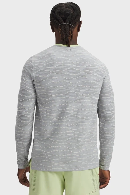 Чоловічий світло-сірий камуфляжний лонгслів UA Halo Jacquard LS Under Armour S 6011055-110 - зображення 2