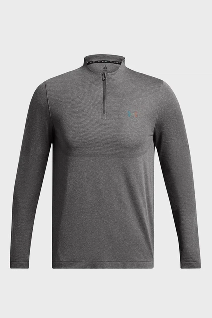 Чоловіча темно-сіра спортивна кофта Vanish Elite Seamless 1/4 Zp Under Armour M 1382798-025 - Фото 4 Чоловіча темно-сіра спортивна кофта Vanish Elite Seamless 1/4 Zp Under Armour M 1382798-025 - зображення 4
