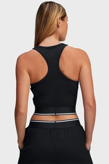 Жіночий чорний топ UA Meridian Rib Branded Tank Under Armour M 1389641-001 - зображення 3