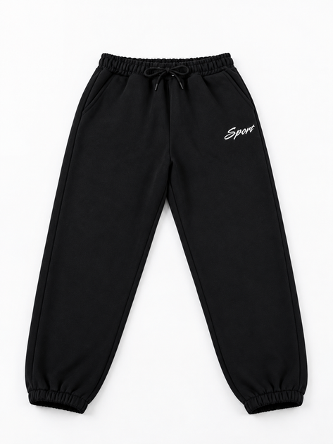 Зимние теплые мужские спортивные штаны черные с начесом Sport (449718) 3XL - Фото 4 Зимние теплые мужские спортивные штаны черные с начесом Sport (449718) 3XL - изображение 4