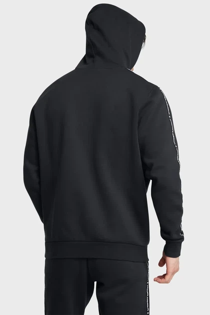 Чоловіче чорне худі UA Icon Fleece HD Taping Under Armour S 1389356-001 - изображение 3