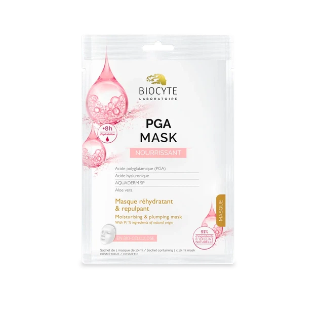 Biocyte PGA Mask New – биоцеллюлозная маска для интенсивного увлажнения лица с PGA и гиалуроновой кислотой, 1 шт - Фото 1 Biocyte PGA Mask New – биоцеллюлозная маска для интенсивного увлажнения лица с PGA и гиалуроновой кислотой, 1 шт - изображение 1