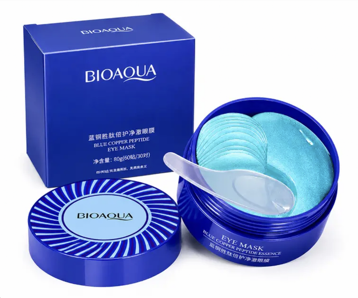Патчі під очі Bioaqua з пептидами міді та колагеном, гідрогелеві, 60 шт, (Z1-04054) - Фото 1 Патчі під очі Bioaqua з пептидами міді та колагеном, гідрогелеві, 60 шт, (Z1-04054) - зображення 1