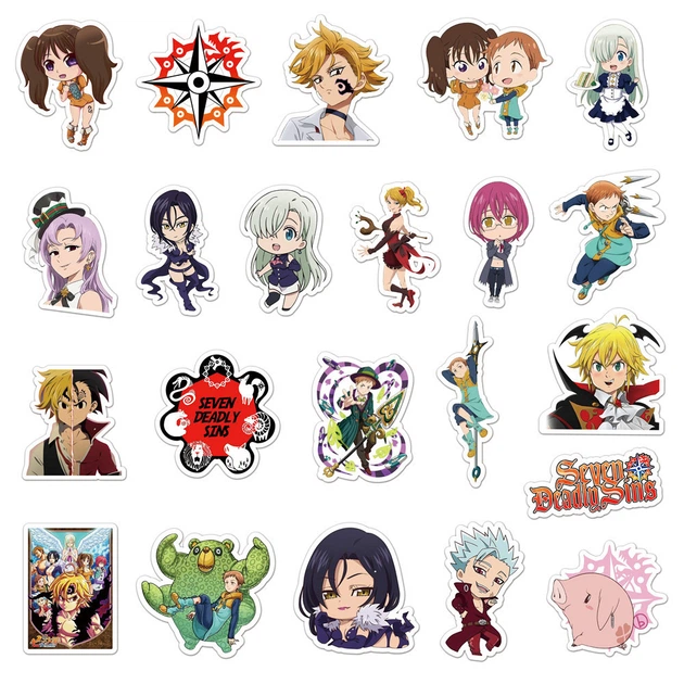 Набор аниме наклеек Семь Смертных Грехов(The Seven Deadly Sins) - 50 шт. виниловые стикеры - Фото 6 Набор аниме наклеек Семь Смертных Грехов(The Seven Deadly Sins) - 50 шт. виниловые стикеры - изображение 6