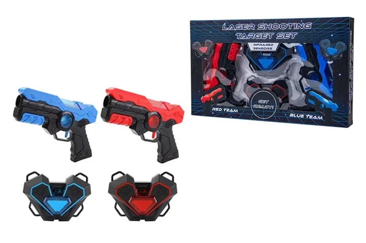 Набір бластерів 9803-6 "Laser Battle" на батарейках, в коробці р.45x27x5 см YG Toys - Фото 1 Набір бластерів 9803-6 "Laser Battle" на батарейках, в коробці р.45x27x5 см YG Toys - изображение 1