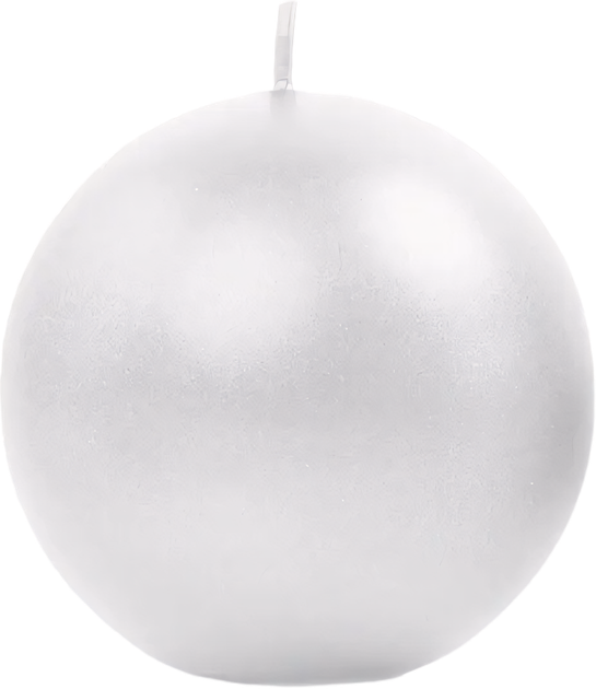Zestaw świec Party Deco Kula metalizowana 8 cm 6 szt. Perła (ZES5902230731875) - obraz 2