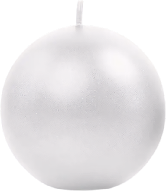 Zestaw świec Party Deco Kula metalizowana 6 cm Perła 10 szt. (5902230731752) - obraz 2