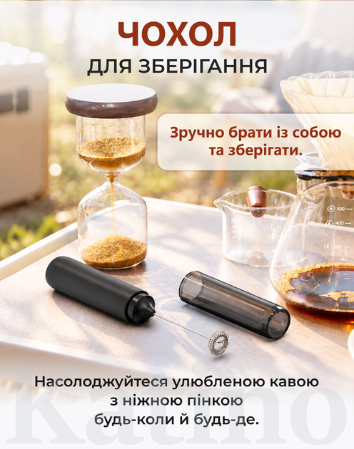 Капучинатор електричний акумуляторний спінювач молока та міксер для кави Type-C Чорний (20019) - изображение 3