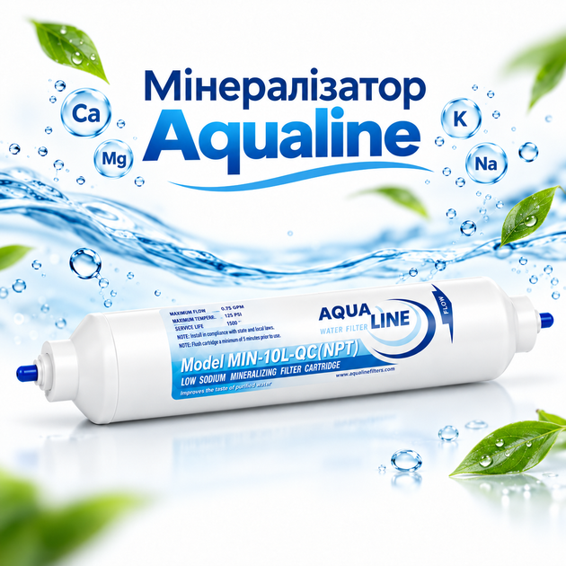 Минерализатор-рН корректор Aqualine IN-LINE МIN-10L-QC - Фото 2 Минерализатор-рН корректор Aqualine IN-LINE МIN-10L-QC - изображение 2