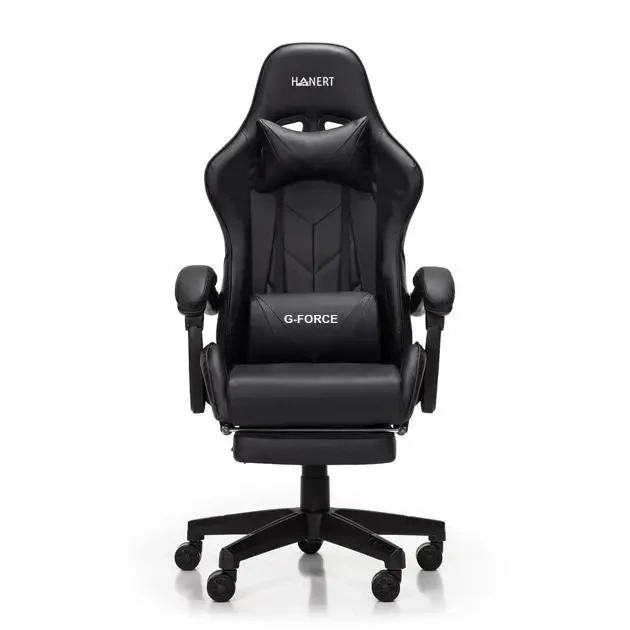 Компьютерное кресло Hanert G-Force Black геймерское с подставкой для ног Tilt вращением 360° до 120 кг черное - изображение 8