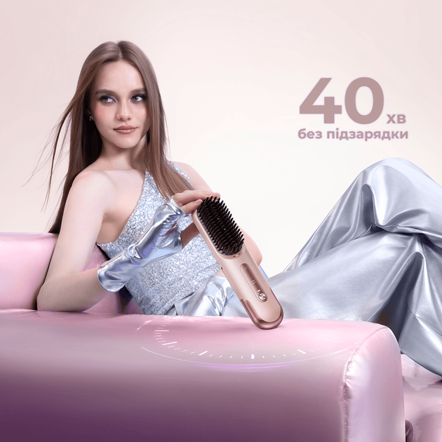 Беспроводная щетка-выпрямитель для волос Dreame Sleek Cherry Pink - изображение 8