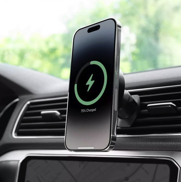 Компактний магнітний автотримач MagSafe Proove Light Circle із бездротовою зарядкою 15W - зображення 4