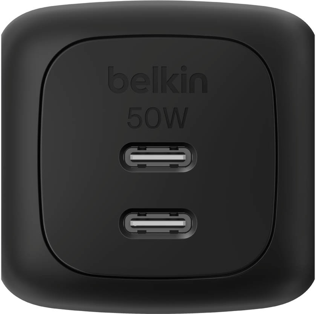 Ładowarka sieciowa Belkin 50W 2 x USB-C GAN PD PPS Black (WCH019KQBK) - obraz 2
