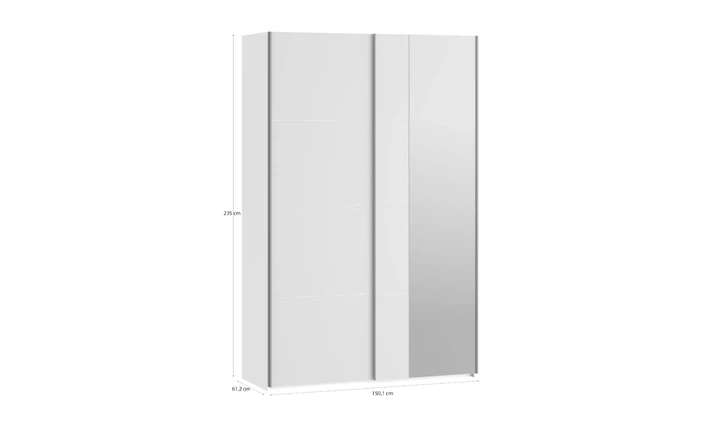 Шкаф-купе 1,5 м 2д Fittio с зеркалом FTIS72462 белый глянец - изображение 3