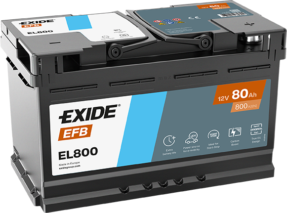 Автомобильный аккумулятор EXIDE Start-Stop EFB 80Аh 800A R+ EL800 - изображение 4