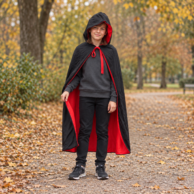 Плащ із капюшоном для Хелловіну, Halloween, накидка відьми, чаклуна, вампіра - изображение 2