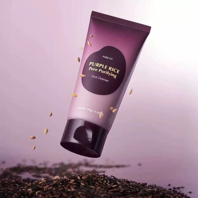 Очищающая паста для умывания лица EQQUALBERRY Purple Rice Pore Purifying Pack Cleanser 130 г - изображение 2