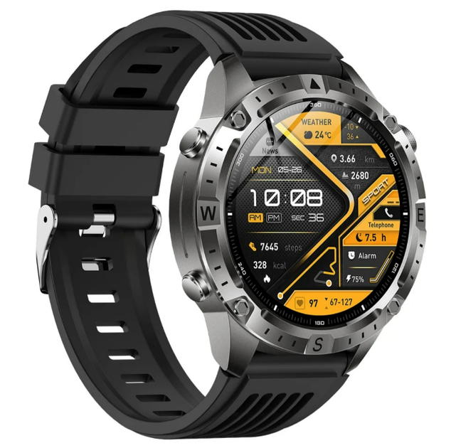 Чоловічий смарт-годинник чорний спортивний Amoled Bluetooth 5.0 два ремінці Uwatch Smart Titan 2 (408394) - зображення 2