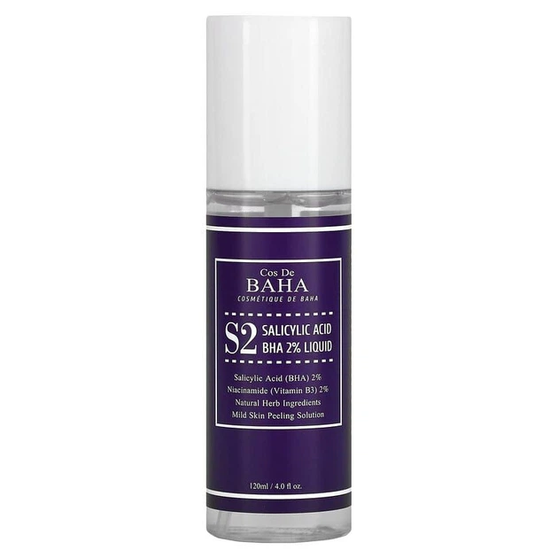 Тонік для лікування акне та звуження пор Cos De BAHA Salicylic Acid 2% Liquid (S2) 120 мл - Фото 1 Тонік для лікування акне та звуження пор Cos De BAHA Salicylic Acid 2% Liquid (S2) 120 мл - зображення 1