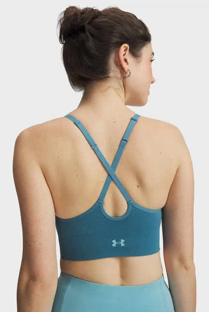 Жіночий блакитний топ Vanish Seamless Low Bra Under Armour M 1384417-467 - изображение 3