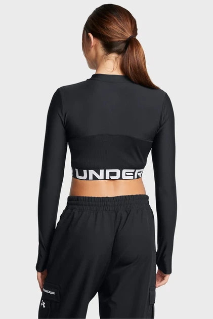 Женский черный топ HeatGear Rib 1/4 Zip LS Under Armour LG 1388692-001 - изображение 2