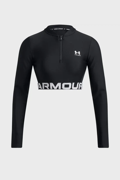 Женский черный топ HeatGear Rib 1/4 Zip LS Under Armour LG 1388692-001 - изображение 3