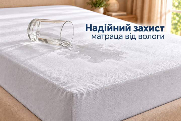 Наматрасник водонепроницаемый AquaStop 150*190 см с бортом 20 см на резинке + чехол на подушку 50×70 см в подарок, белый - Фото 5 Наматрасник водонепроницаемый AquaStop 150*190 см с бортом 20 см на резинке + чехол на подушку 50×70 см в подарок, белый - изображение 5