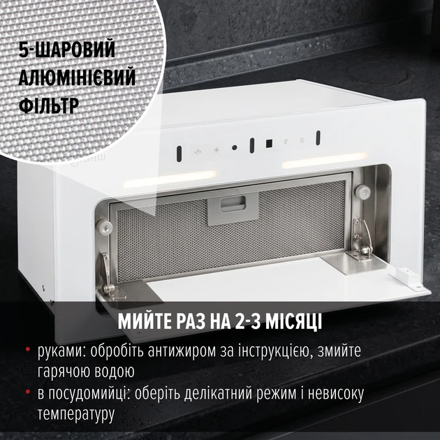 Витяжка повновбудована PERFELLI NUOVA 6QWR BIANCO SILENZIO - зображення 13