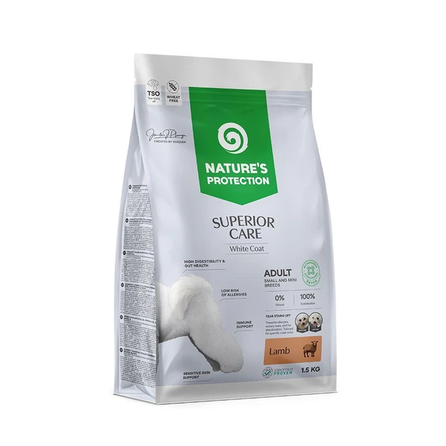 Сухой корм для взрослых собак малых пород с ягнятиной Nature's Protection Superior Care White Dogs Adult Small and Mini Breeds, 1.5 кг (NPSC45663) - изображение 2