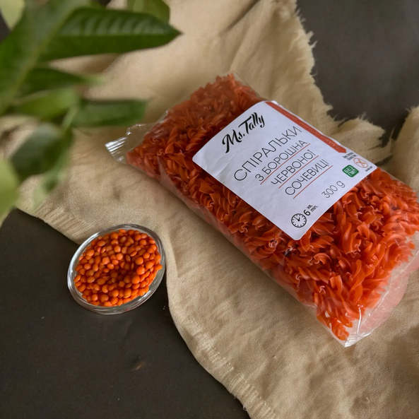 Макароны без глютена спиральки из красной чечевицы Ms. Tally 300 г - изображение 3