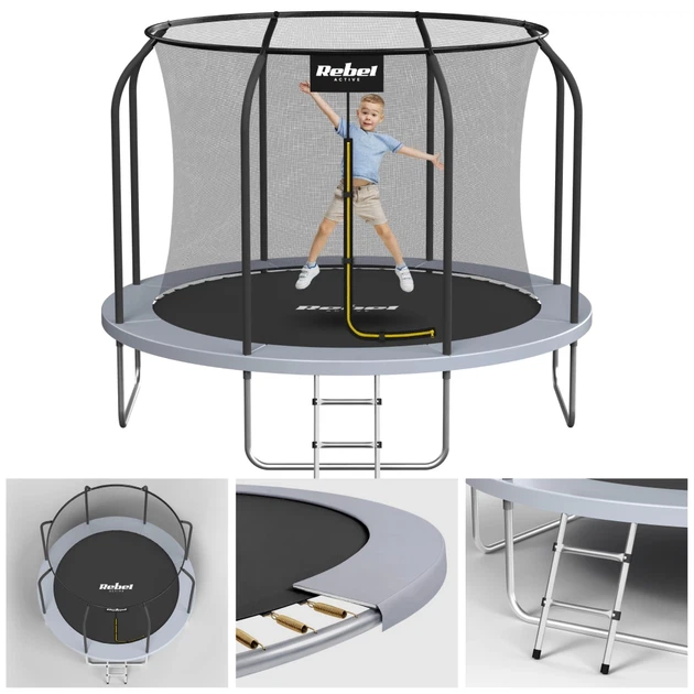 Батут Rebel Active PRO RBA-8001 диаметр 244 см с защитной сеткой и лестницей (5901890133029) - Фото 12 Батут Rebel Active PRO RBA-8001 диаметр 244 см с защитной сеткой и лестницей (5901890133029) - изображение 12