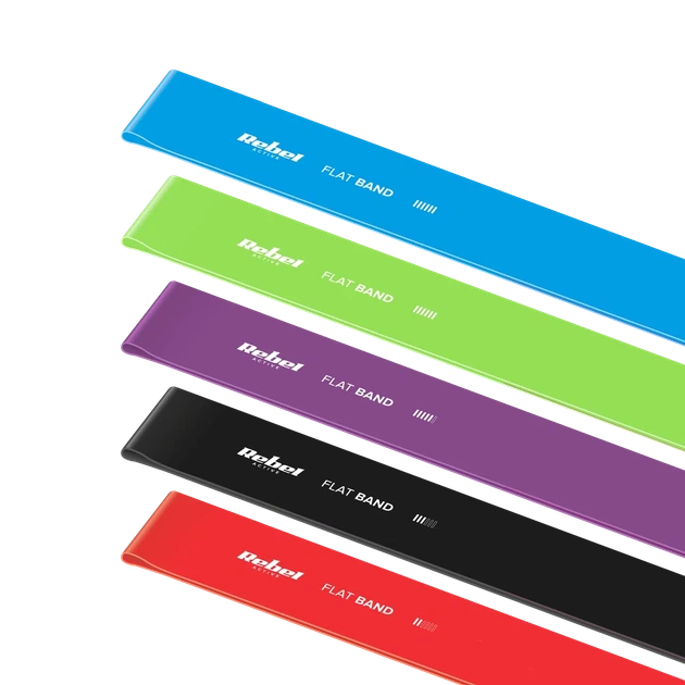 Набір гумових стрічок TPE 2м REBEL ACTIVE Flat Band Ls-1 1,5-11,5 кг (RBA-3004) - Фото 2 Набір гумових стрічок TPE 2м REBEL ACTIVE Flat Band Ls-1 1,5-11,5 кг (RBA-3004) - зображення 2