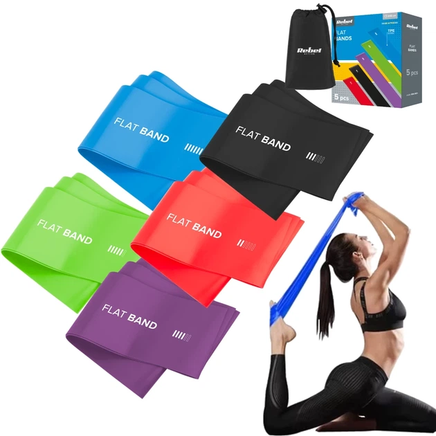 Набір гумових стрічок TPE 2м REBEL ACTIVE Flat Band Ls-1 1,5-11,5 кг (RBA-3004) - Фото 13 Набір гумових стрічок TPE 2м REBEL ACTIVE Flat Band Ls-1 1,5-11,5 кг (RBA-3004) - зображення 13
