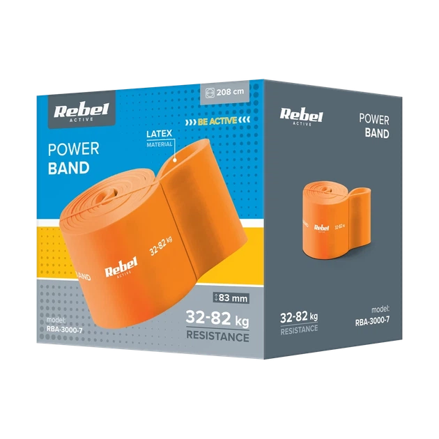 Еспандер латексовий REBEL Power Band PL-7 Orange 32-82 kg (RBA-3000-7) - зображення 3