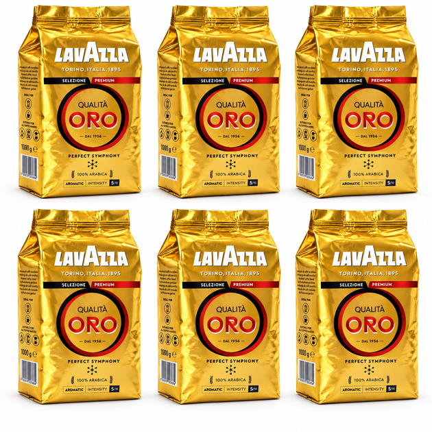 Кава в зернах Lavazza Qualità Oro 100% Arabica 1 кг × 6 шт. (6 кг) - Фото 1 Кава в зернах Lavazza Qualità Oro 100% Arabica 1 кг × 6 шт. (6 кг) - изображение 1