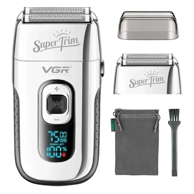Бритва VGR V 332 Silver / Шейвер сеточный на USB / Электробритва с двойным лезвием и триммером - изображение 7