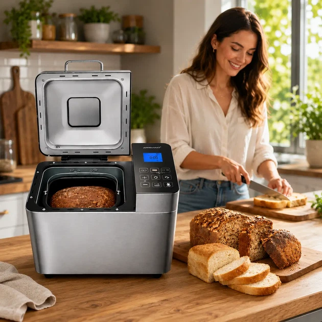 Автоматическая хлебопечка Mio Star Bread Maker 1000 600 Вт 22 режима 1000 г для хлеба кексов варенья теста безглютеновой выпечки таймер 13 часов антипригарная форма - изображение 5