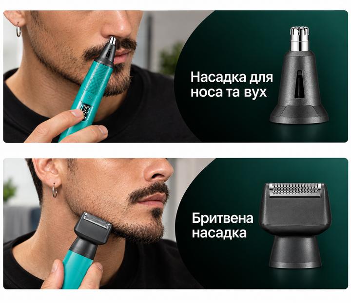 Электробритва и триммер для бороды, носа и ушей VGRV63-3 с LED-дисплеем, синий - Фото 2 Электробритва и триммер для бороды, носа и ушей VGRV63-3 с LED-дисплеем, синий - изображение 2