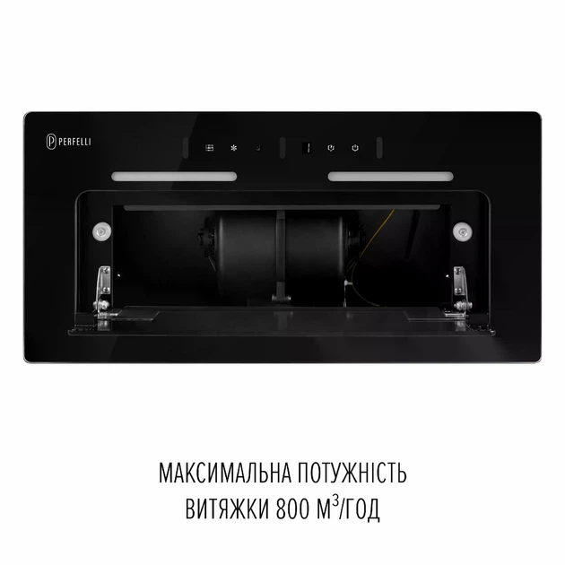 Сенсорна кухонна витяжка Perfelli NUOVA 6JWRB NERO, чорна повновбудована, керування жестами - зображення 7