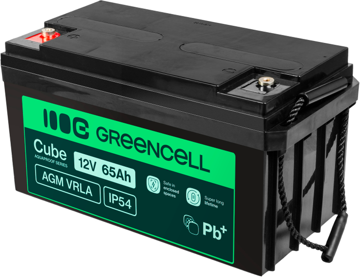 Акумуляторна батарея Green Cell CUBE AGM VRLA 12V 65Ah (AGM12V65AH-J) - Фото 1 Акумуляторна батарея Green Cell CUBE AGM VRLA 12V 65Ah (AGM12V65AH-J) - зображення 1
