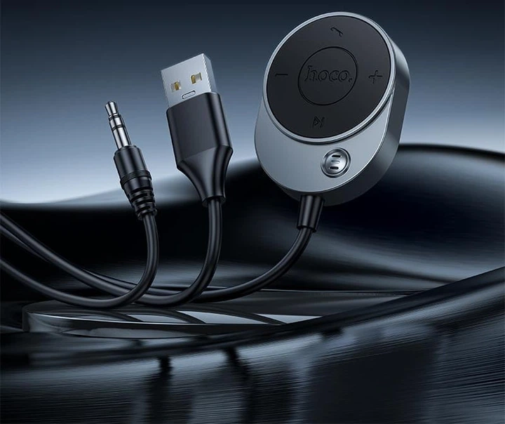 Bluetooth аудио ресивер HOCO E150 BC56 BT5.4 USB - 3.5mm Male 1.5m Grey (46126) - изображение 7