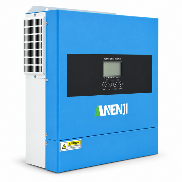 Гибридный солнечный инвертор Anenji 4.2 кВт 24V, чистая синусоида, Wi-Fi, MPPT 100А, ИПБ, с поддержкой LiFePO4 с BMS - Фото 2 Гибридный солнечный инвертор Anenji 4.2 кВт 24V, чистая синусоида, Wi-Fi, MPPT 100А, ИПБ, с поддержкой LiFePO4 с BMS - изображение 2
