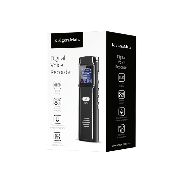 Dyktafon cyfrowy Kruger&Matz KM0286 8 GB (5901890039161) - obraz 5